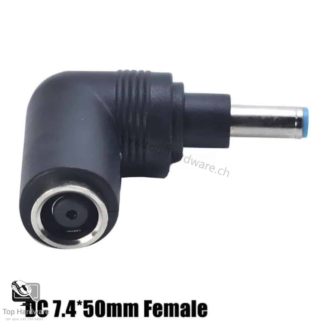 DC Power / Adapter / 90 Grad / 7,4 x 5,0 mm Buchse auf 4,5 x 3,0 mm