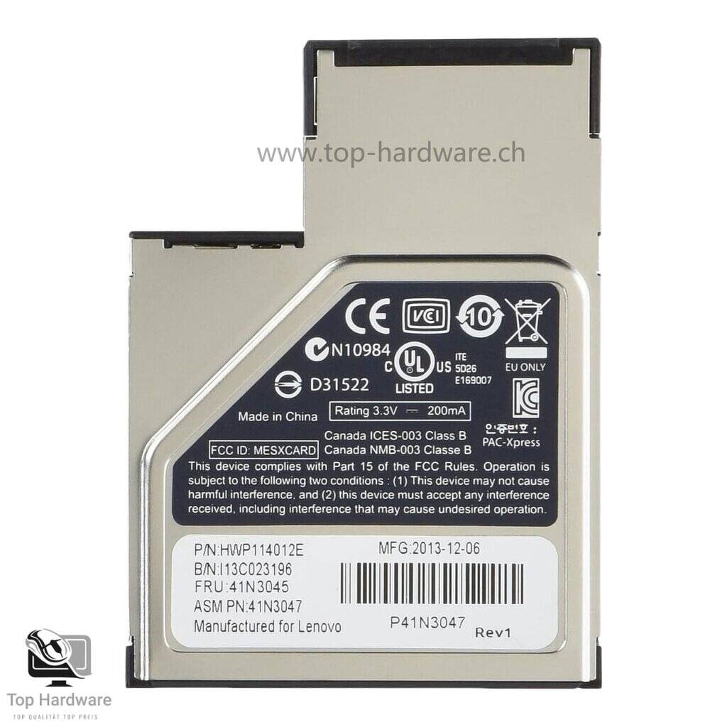 Lenovo ThinkPad Gemalto ExpressCard 54 mm Smartcard Reader