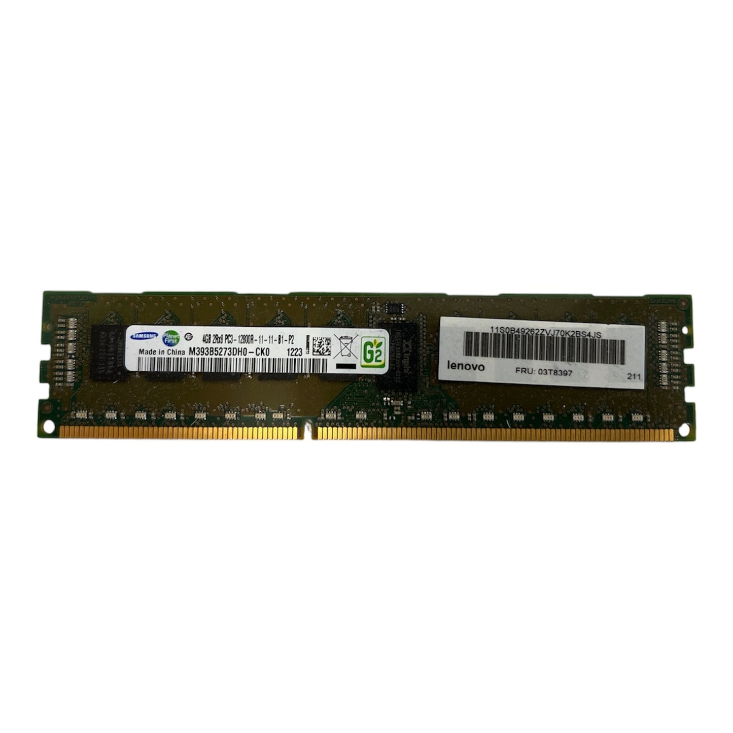 SAMSUNG 4GB 2RX8 PC3-12800R DDR3 ECC REGISTERED RAM M393B5273DH0-CK0