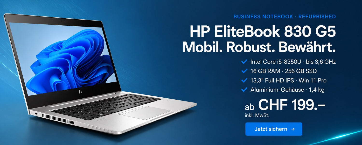 HP EliteBook 830 G5 Business Notebook ab CHF 199 bei Top-Hardware, refurbished mit Garantie