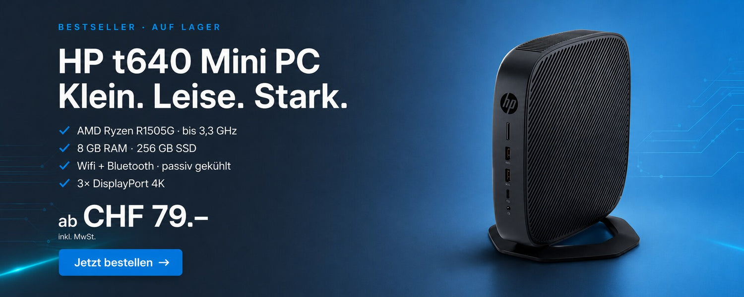 HP t640 Mini PC Thin Client ab CHF 79 bei Top-Hardware, refurbished mit Garantie