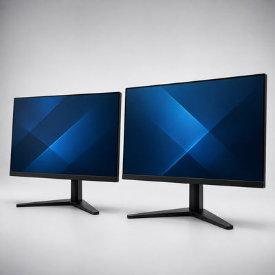 Zwei moderne Business Monitore als Übersicht der beliebten Monitore bei Top-Hardware